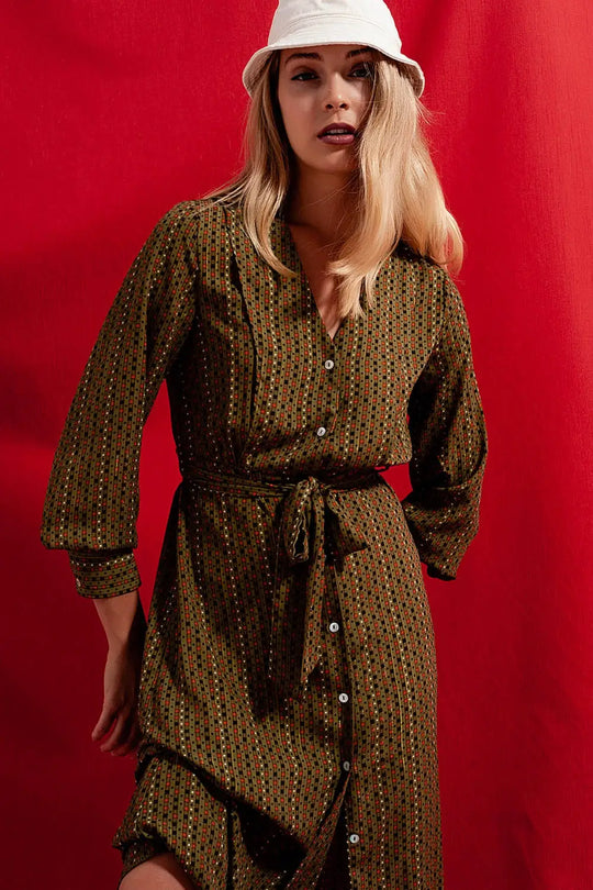 Check print shirt midaxi dress - Dresses