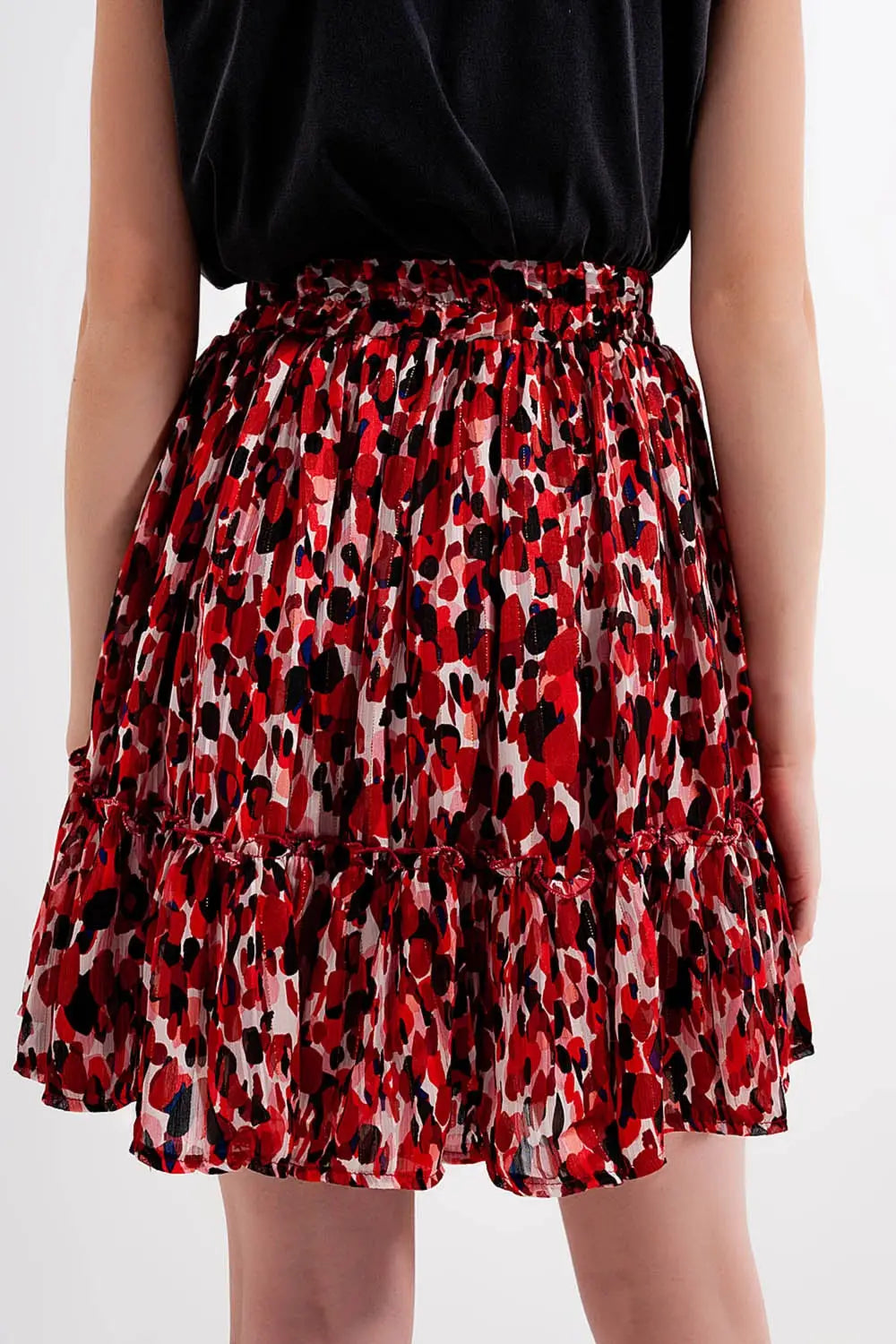 Ruffle mini skirt in animal print - Skirts