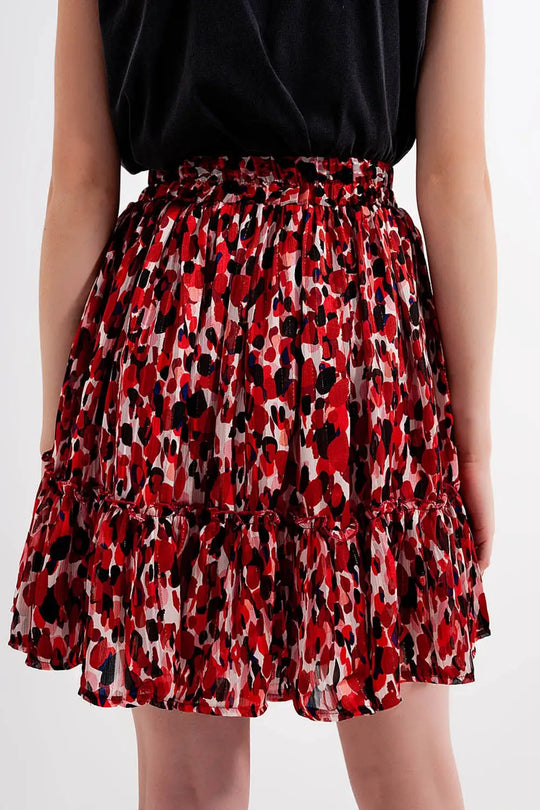 Ruffle mini skirt in animal print - Skirts