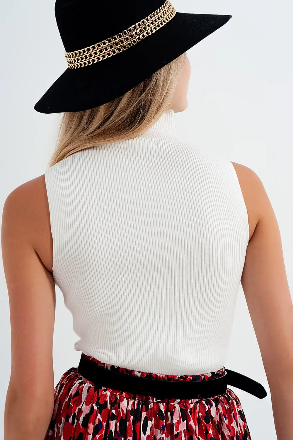 Knitted high neck top in cream - Sweaters