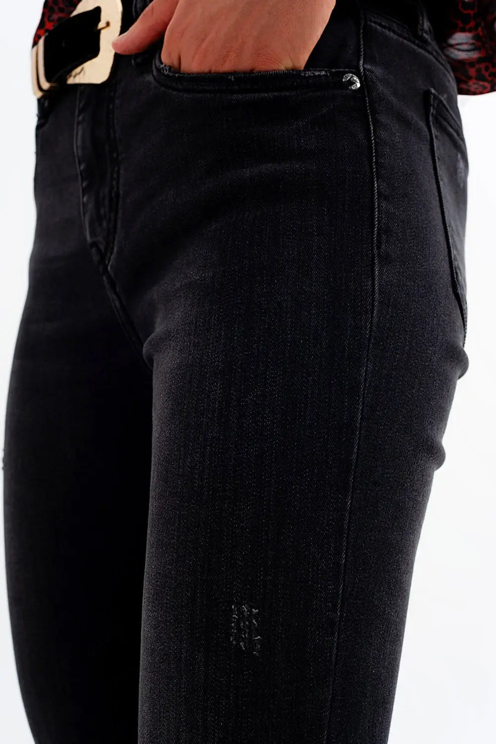 Skinny jeans in washed black