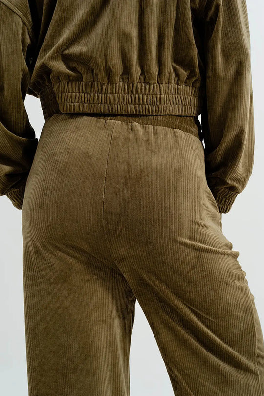 Jogger with drawstring waist in green - Pants