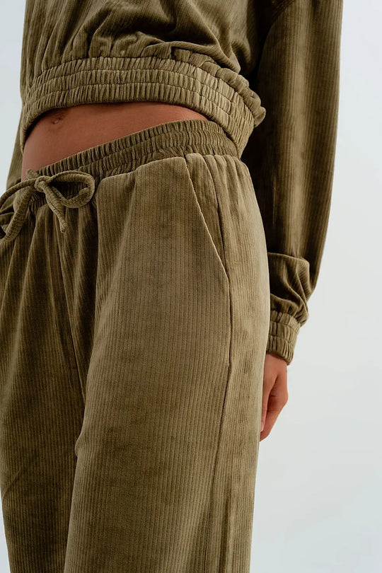 Jogger with drawstring waist in green - Pants