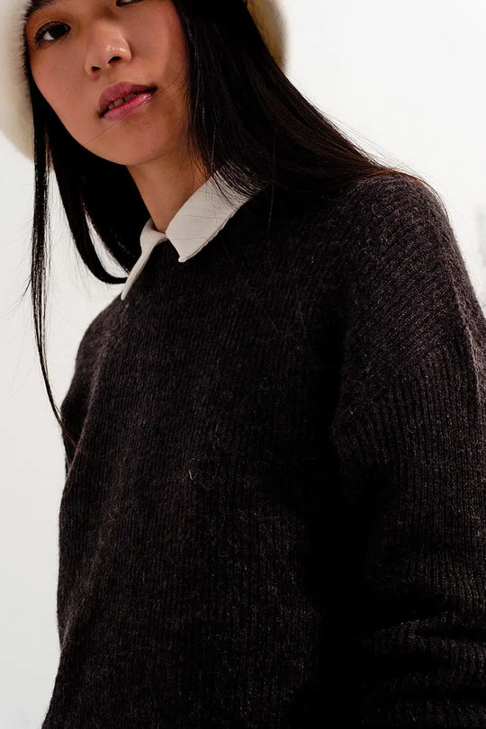 Chocolate crew neck jumper - Sweaters