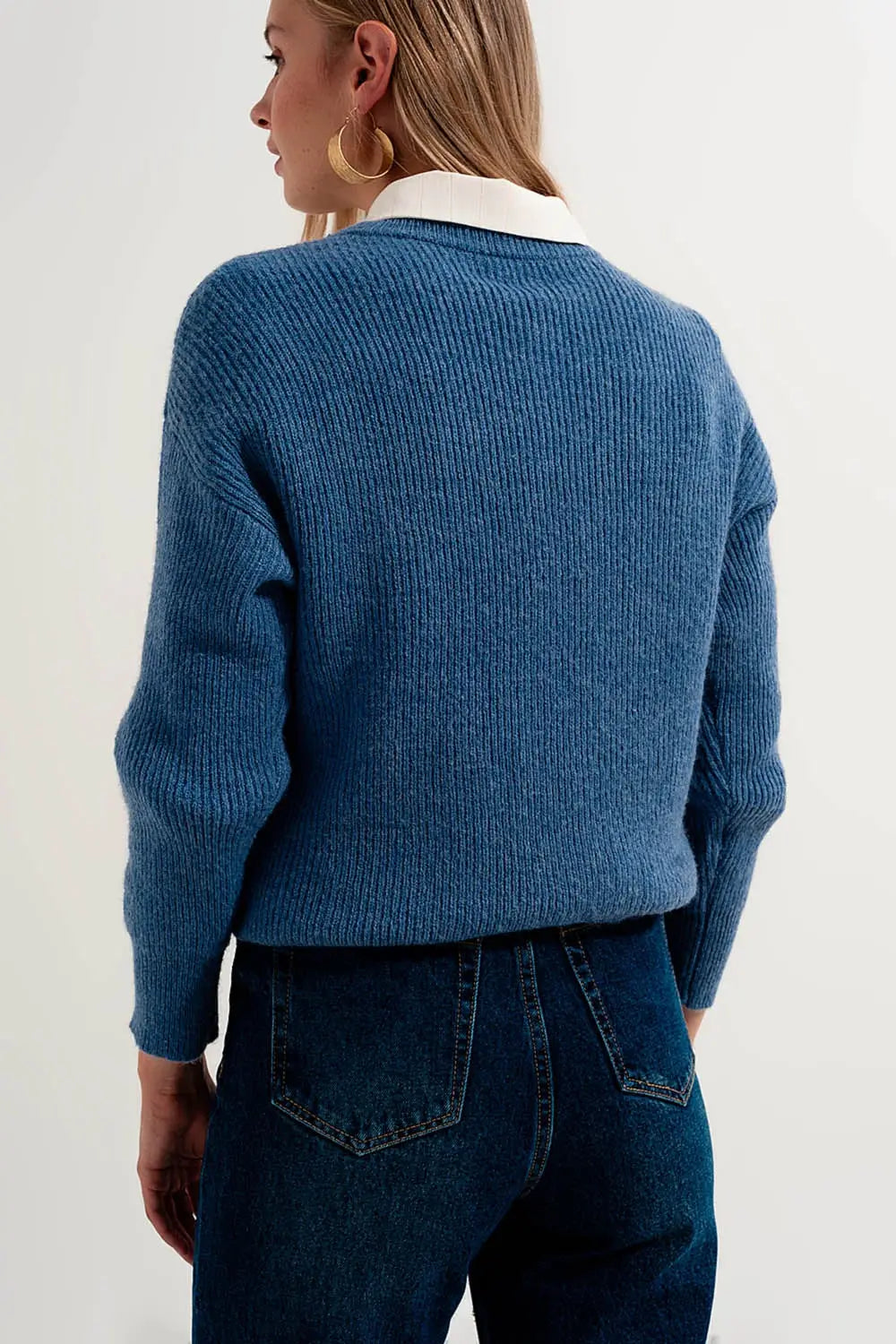 Blue crew neck jumper - Sweaters