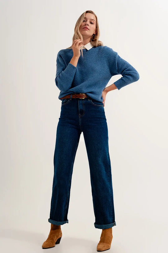 Blue crew neck jumper - Sweaters