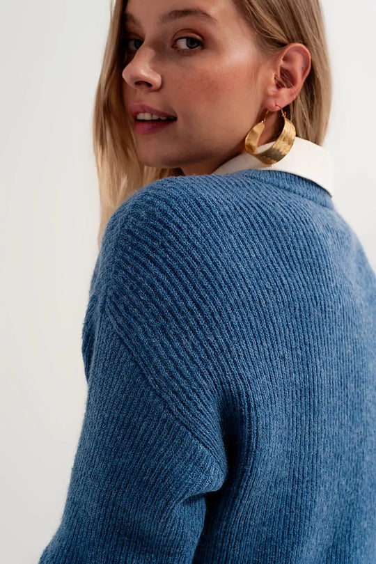 Blue crew neck jumper - Sweaters