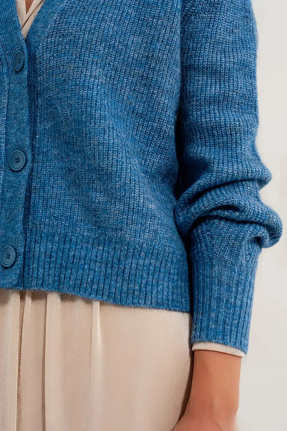 Button Through Cardigan in Blue - Cardigans