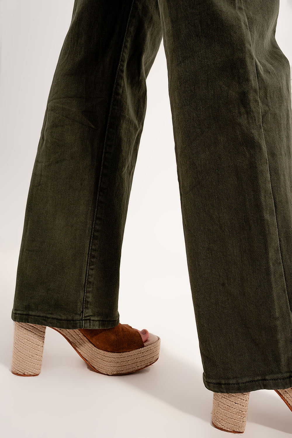 high rise slouchy mom jeans in green