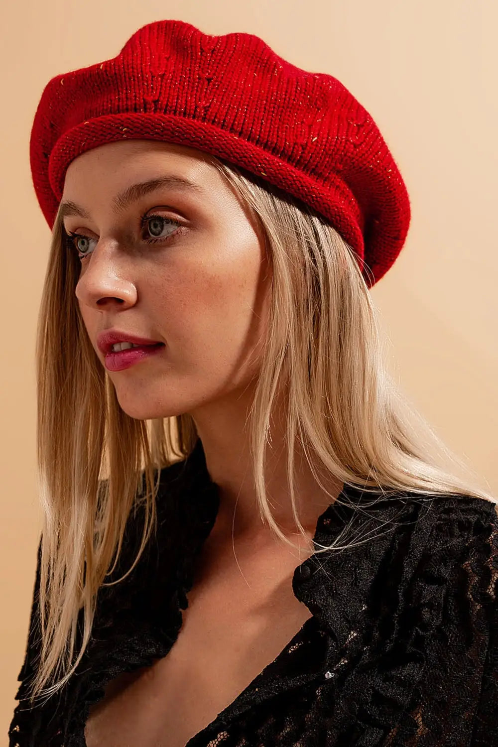 Wool beret in red - RED / ONE - Hats
