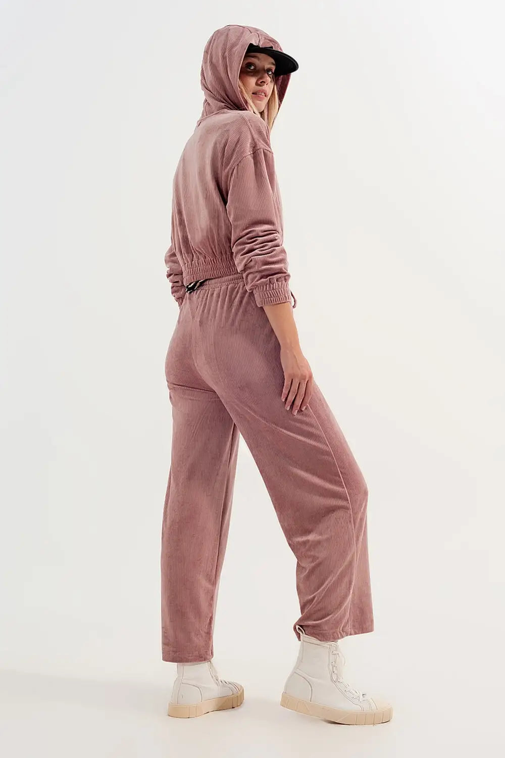 Jogger with drawstring waist in pink - Pants