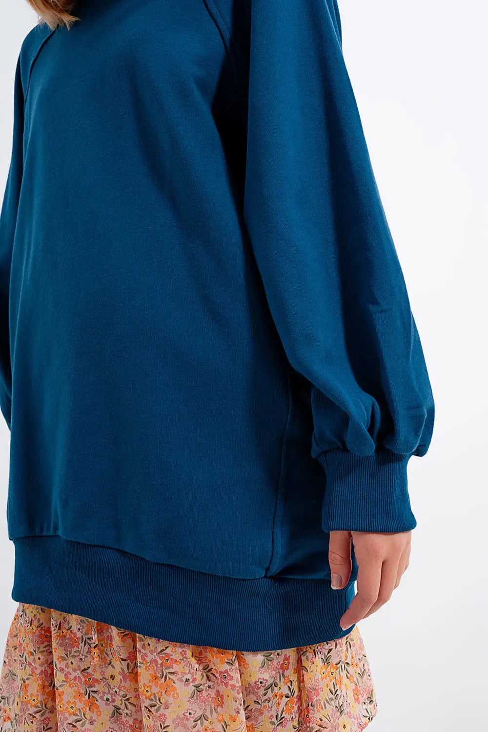 Super oversized sweatshirt with seam detail in blue - BLUE / ONE - Sweaters