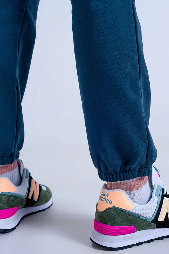 Adjustable waistband joggers in dark green - Pants