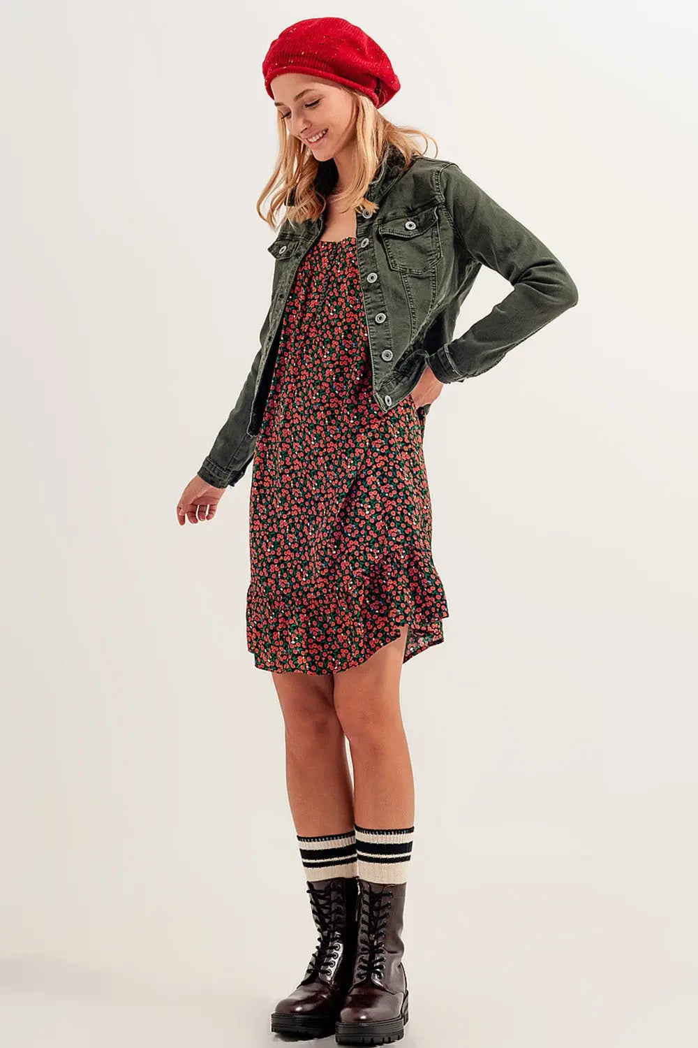 Slim denim trucker jacket in green - Jackets