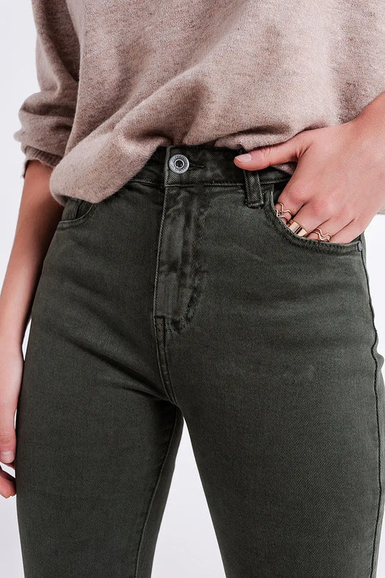 Flared jeans in olive - Colored Jeans