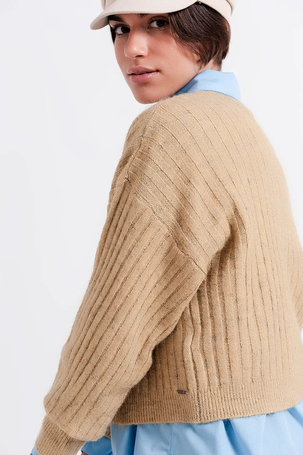 Beige sweater in stripe - Sweaters