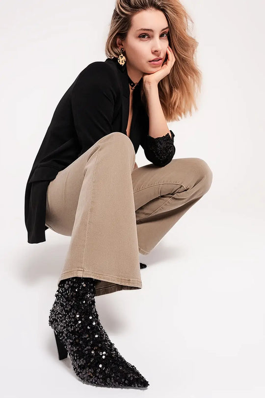 Flared jeans in beige - Colored Jeans