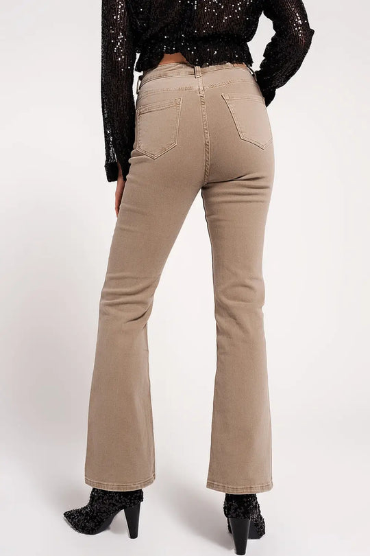 Flared jeans in beige - Colored Jeans