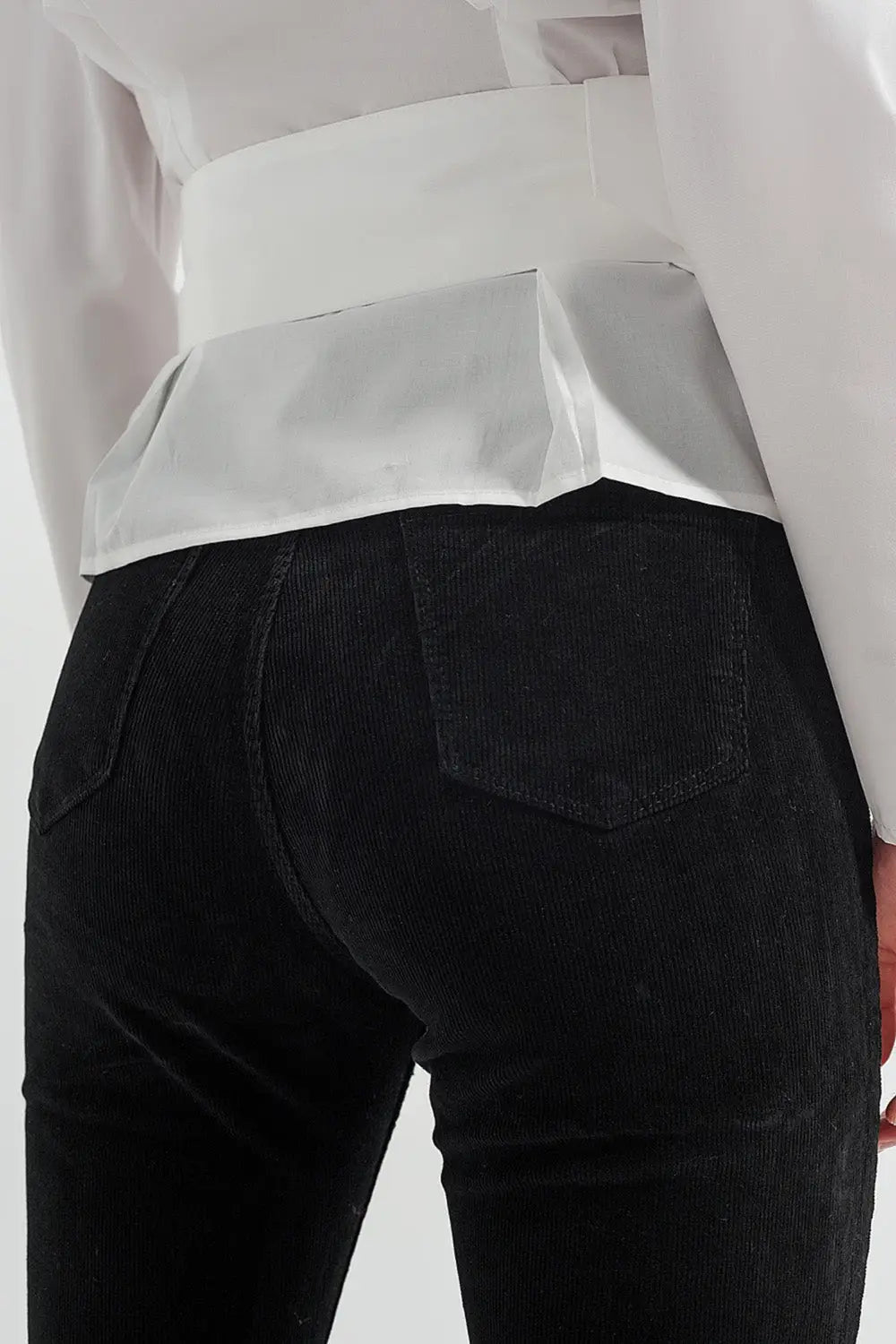 Stretchy cord flared trouser in black - Pants Colored Jeans