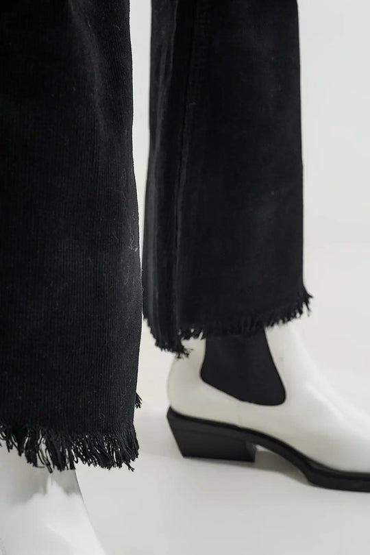 Stretchy cord flared trouser in black - Pants Colored Jeans