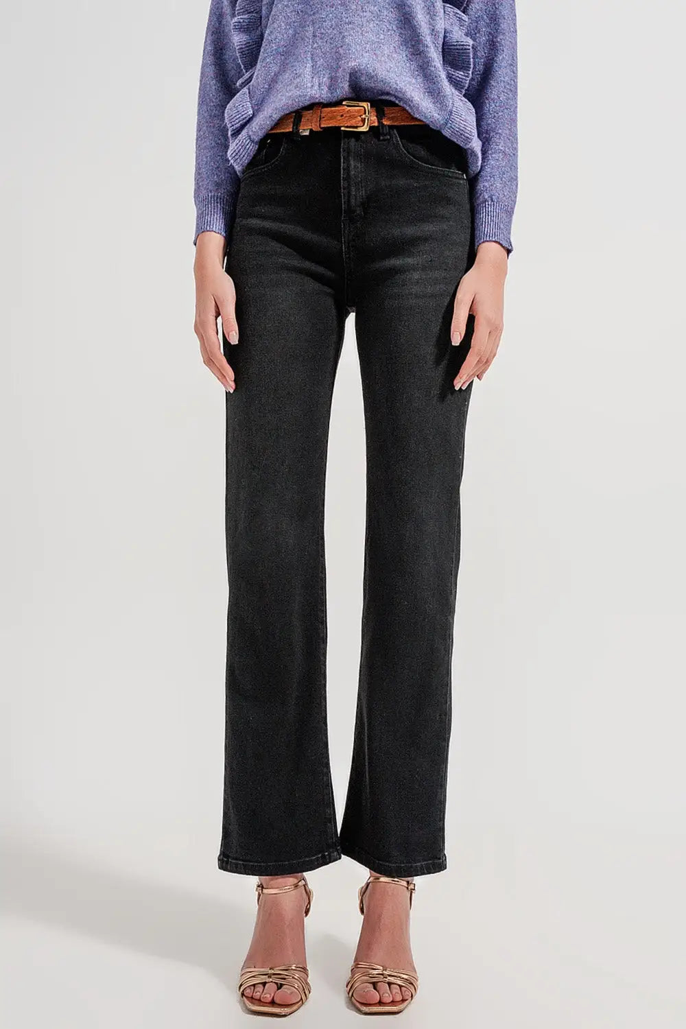 high rise slouchy mom jeans in black - Colored Jeans