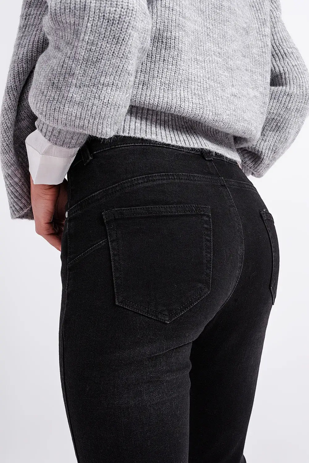 Super high rise skinny leg jeans in black - Colored Jeans