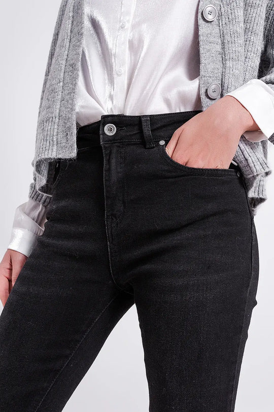 Super high rise skinny leg jeans in black - Colored Jeans
