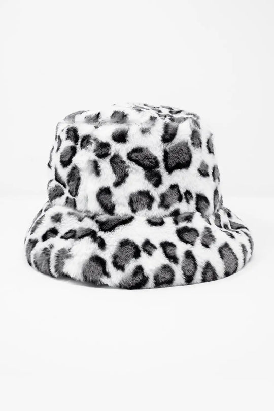 White bucket hat in animal print - WHITE / ONE - Hats