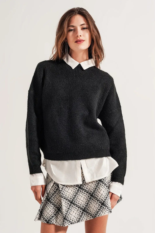 High neck jumper in black - Sweaters