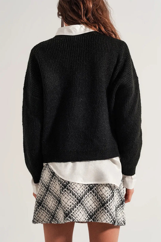 High neck jumper in black - Sweaters