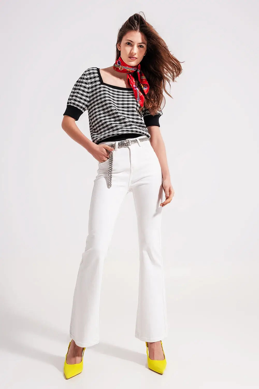Flared jeans in white - Colored Jeans
