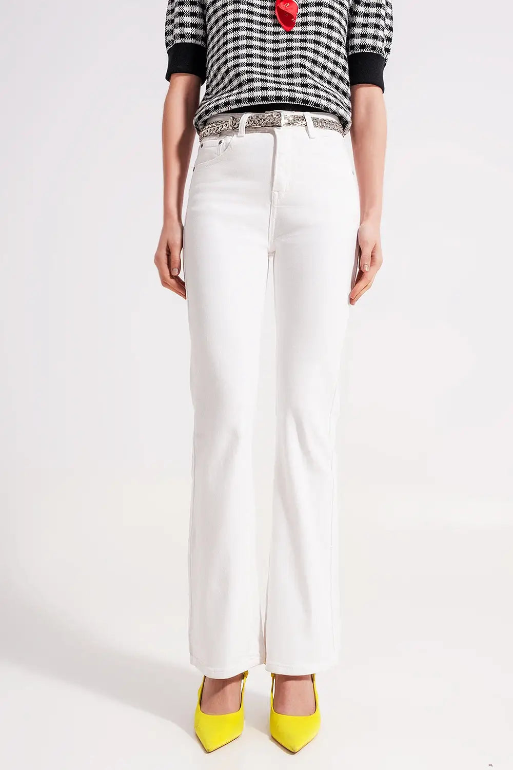 Flared jeans in white - Colored Jeans
