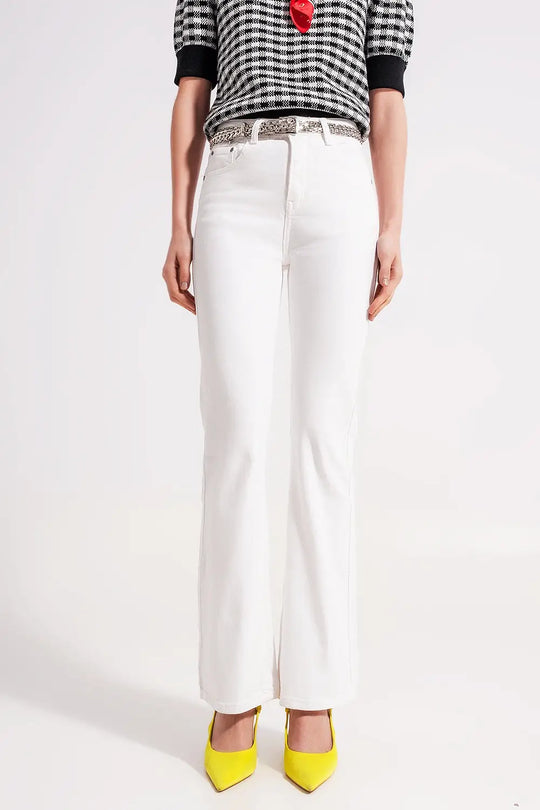 Flared jeans in white - Colored Jeans