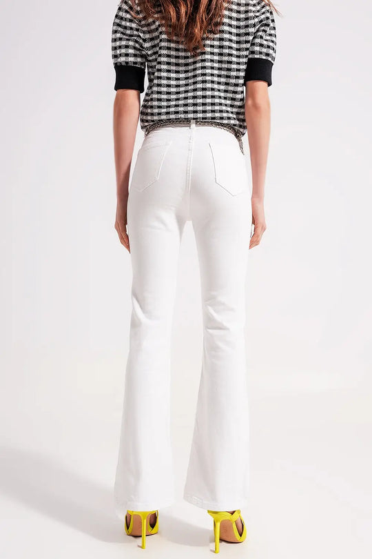 Flared jeans in white - Colored Jeans