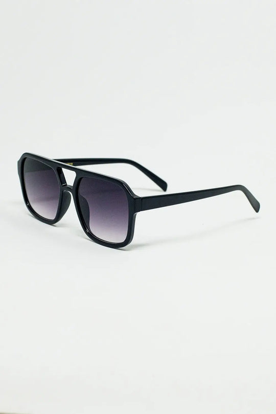 70´s Aviator Sunglasses In Black - One Size / Black