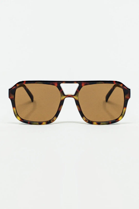 Q2 70´s Aviator Sunglasses In Tortoise Shell