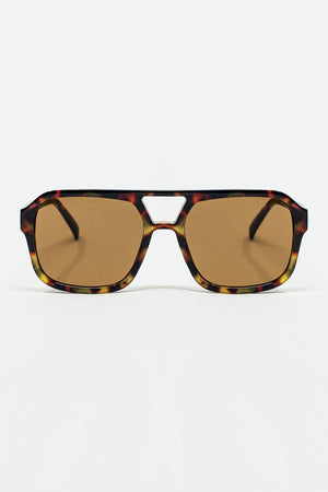 Q2 70´s Aviator Sunglasses In Tortoise Shell