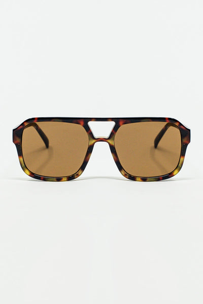 Q2 70´s Aviator Sunglasses In Tortoise Shell