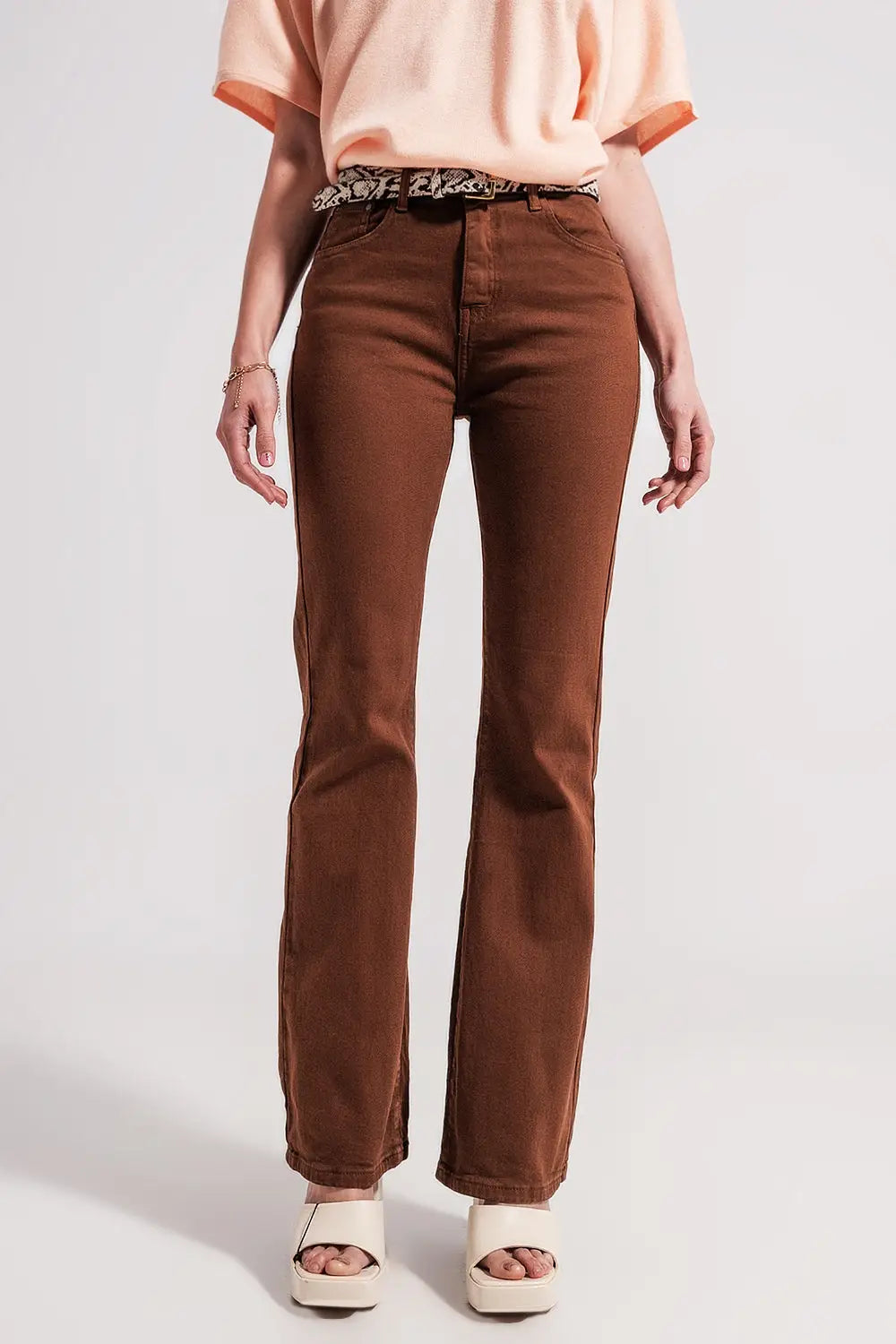 Chocolate flared jeans - Colored Jeans