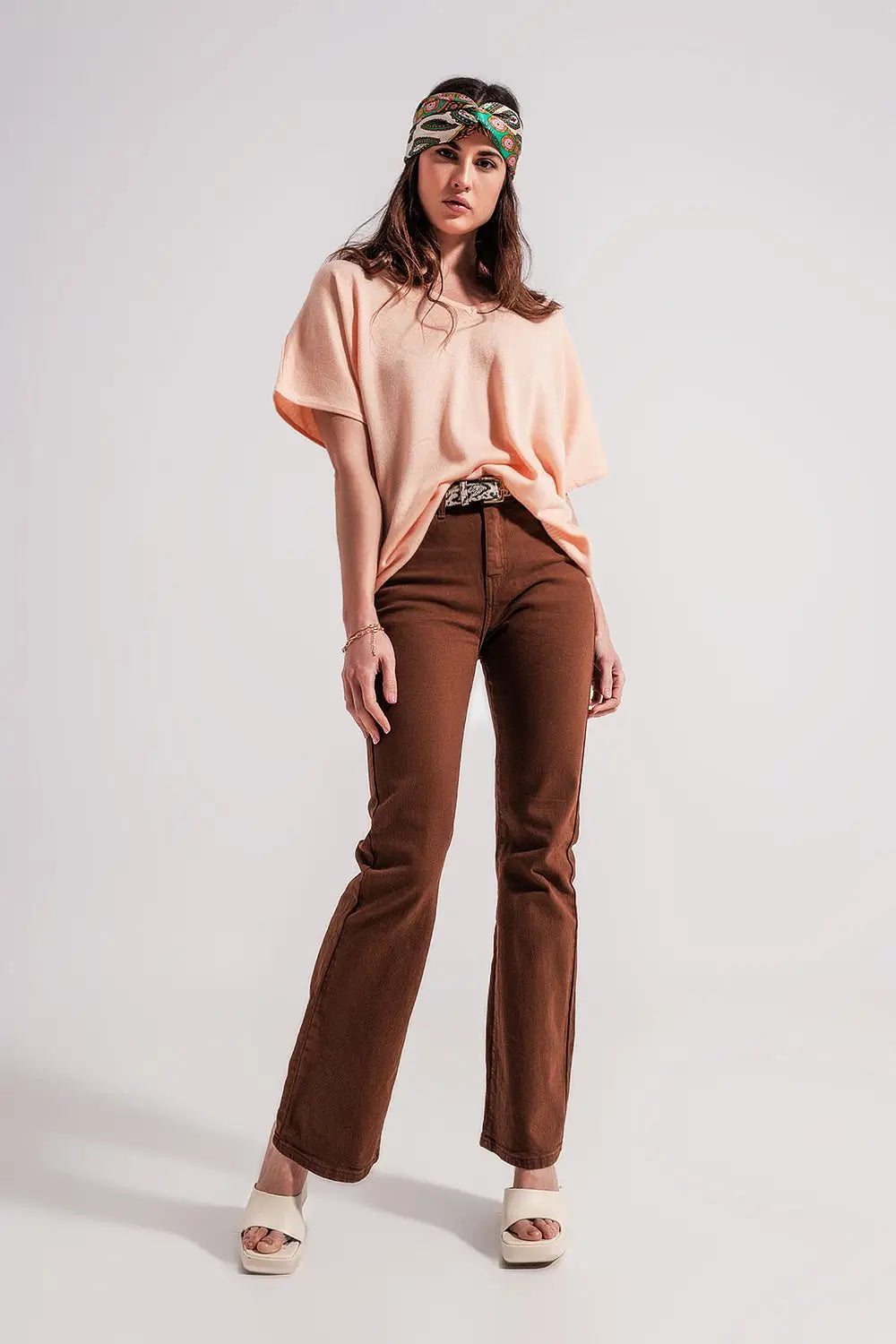 Chocolate flared jeans - Colored Jeans