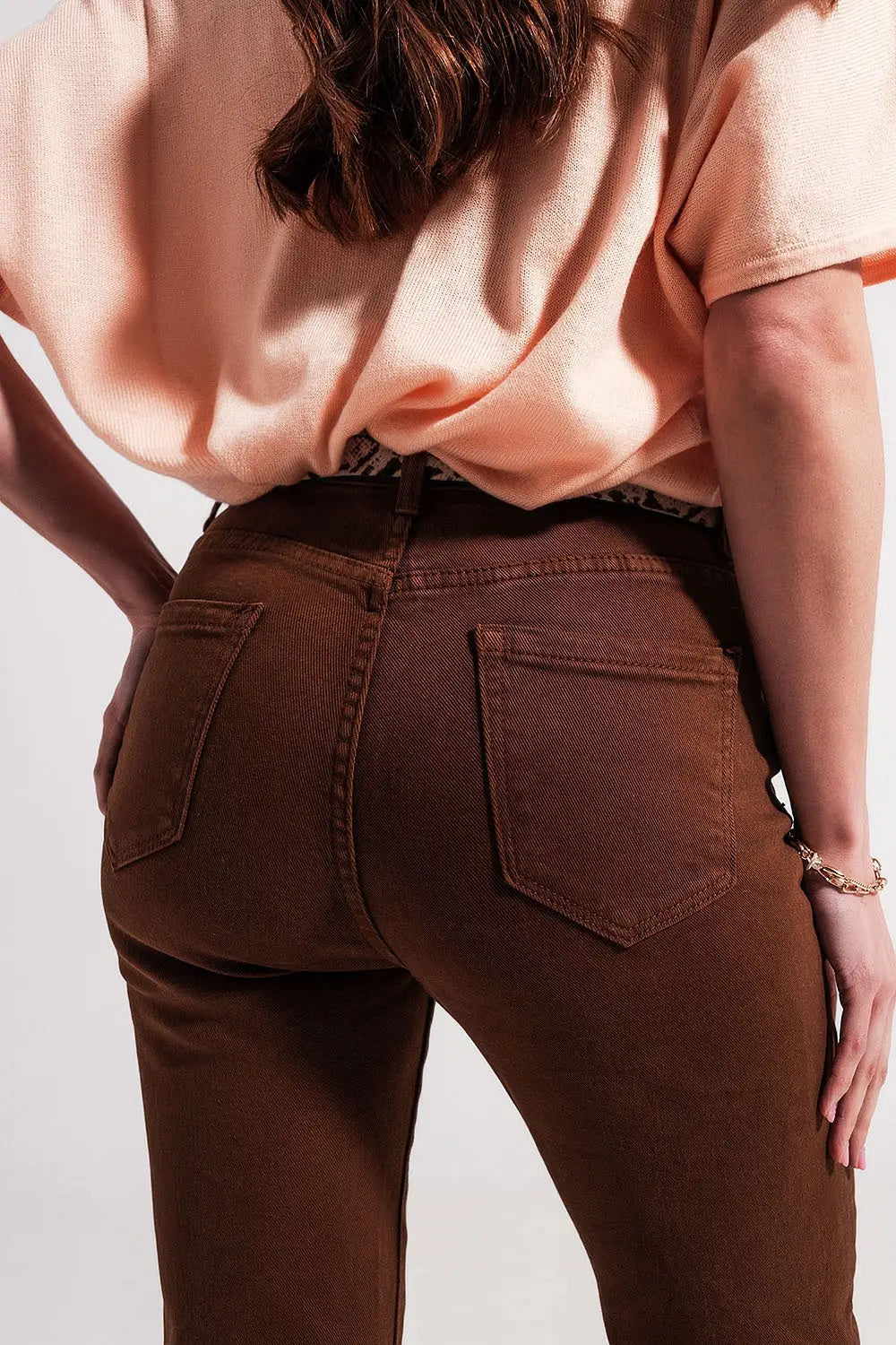 Chocolate flared jeans - Colored Jeans
