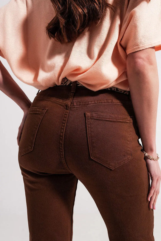 Chocolate flared jeans - Colored Jeans