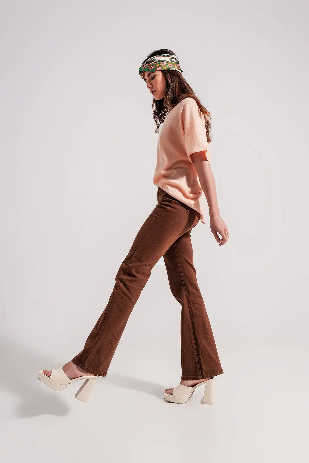 Chocolate flared jeans - Colored Jeans