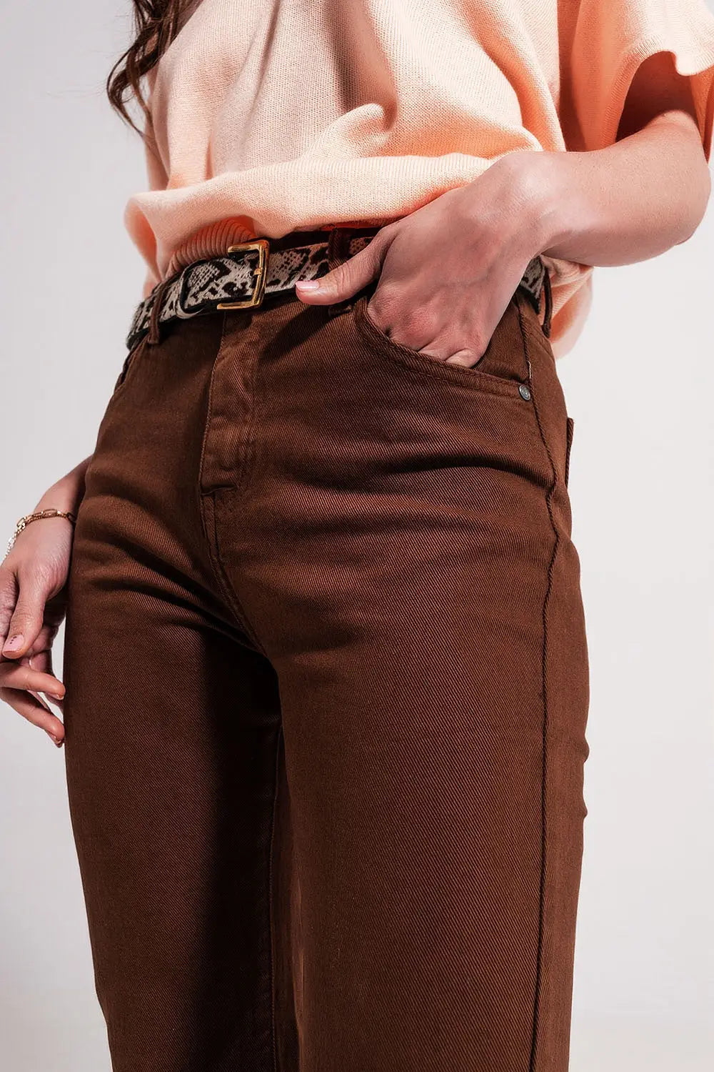 Chocolate flared jeans - Colored Jeans