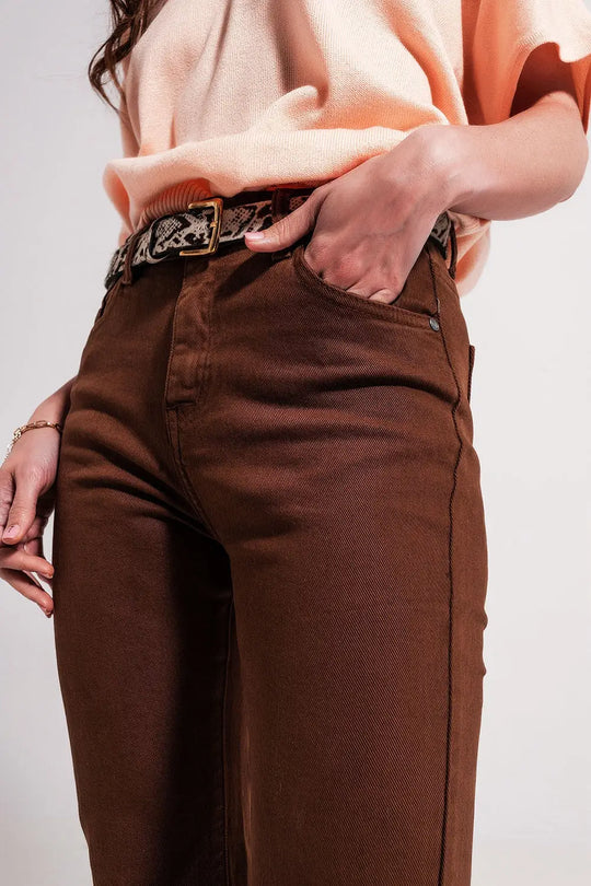 Chocolate flared jeans - Colored Jeans