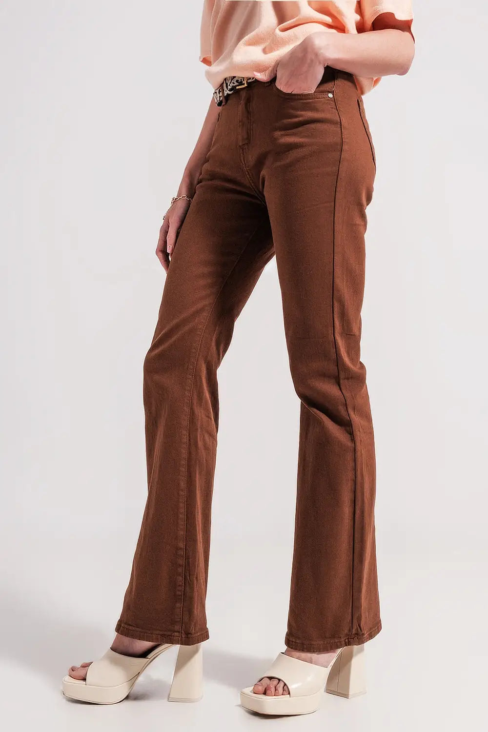 Chocolate flared jeans - Colored Jeans