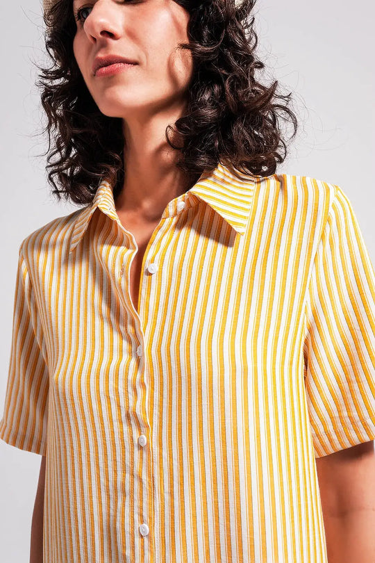 Stripe print mini dress in yellow - Dresses