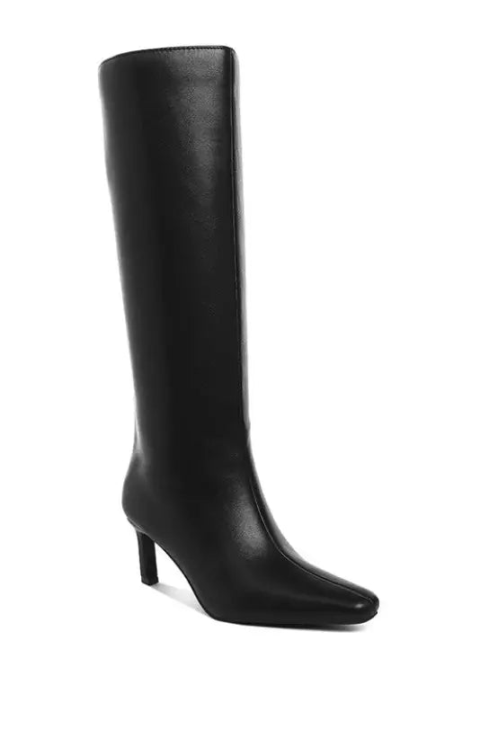 Syringa Kitten Heel Long Boots - Black / US-5 / UK-3 / EU-36