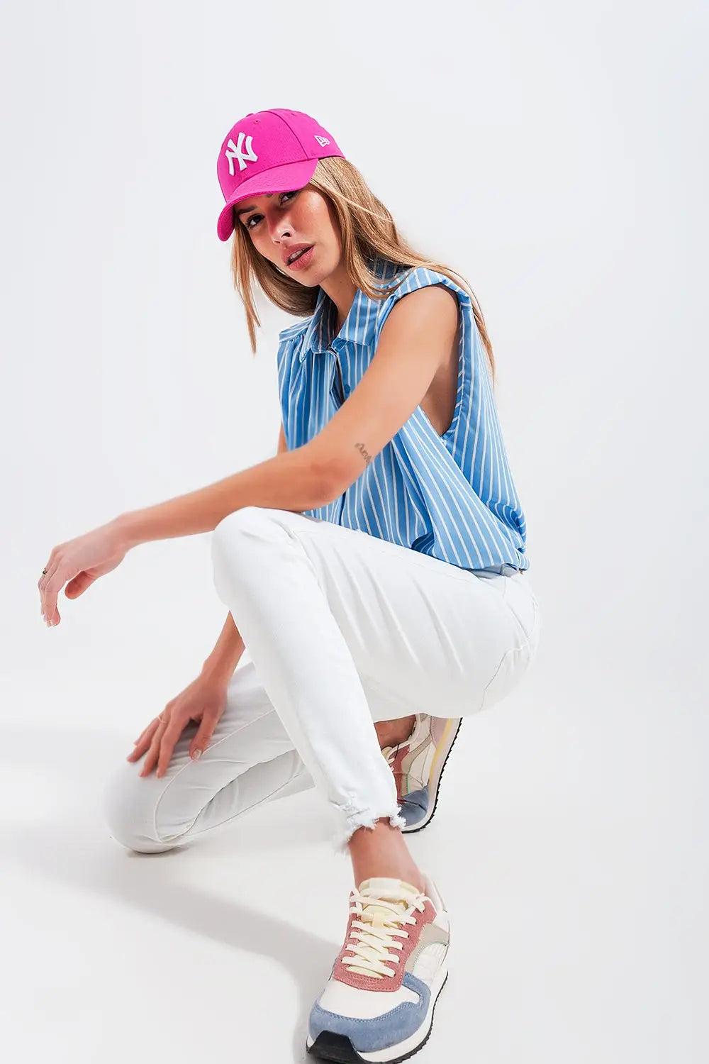 High waisted skinny jeans in white - Colored Jeans