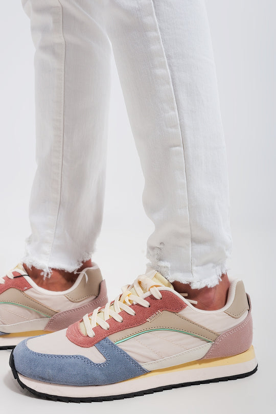 High waisted skinny jeans in white